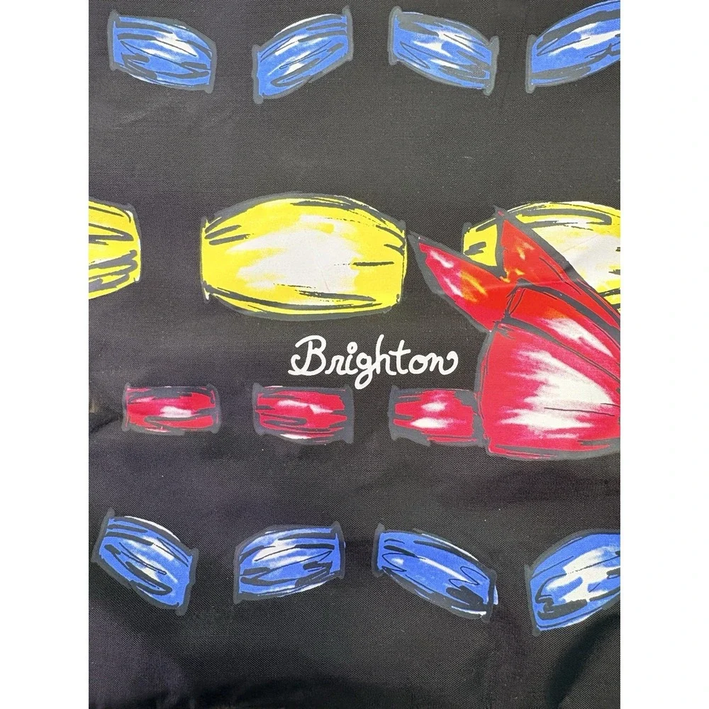 Brighton Purse Christmas Tote Multicolored‎ Bag w Large Black Bow